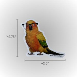 bird nerd sun conure sticker limited edition